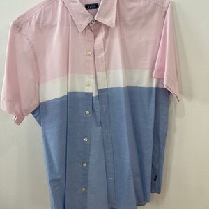 Izod Men's Casual Pink and Blue Shirt
